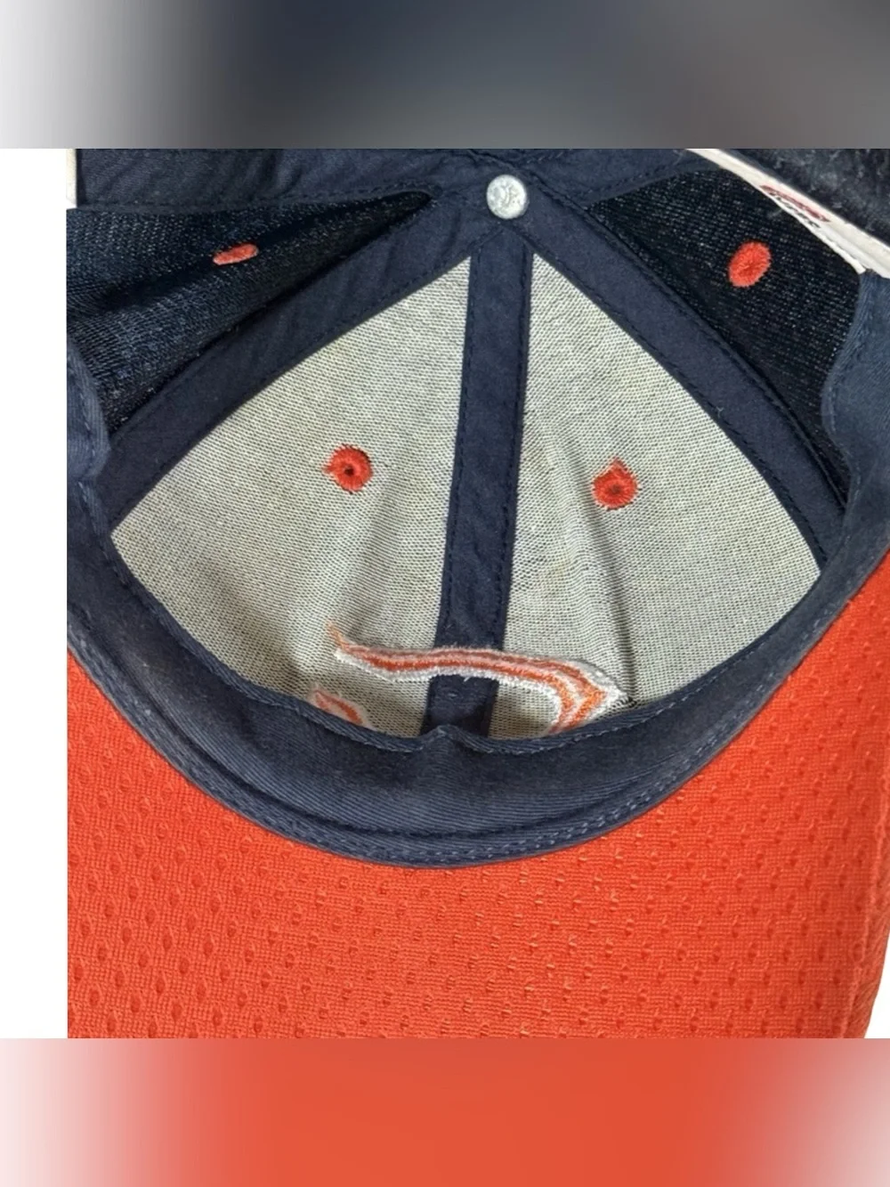 Chicago Bears New Era 39THIRTY Flex Hat - Navy/Orange Sideline Mesh Cap Size S/M